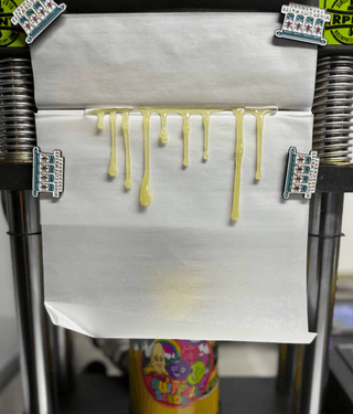 Missing Bow rosin dripping from press with golden color