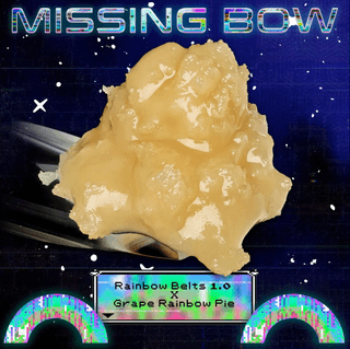 Missing Bow promo graphic showing 6-star rosin on dab tool