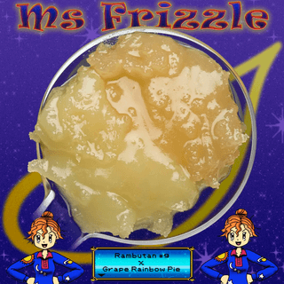 Ms. Frizzle strain promo graphic with magic school bus theme