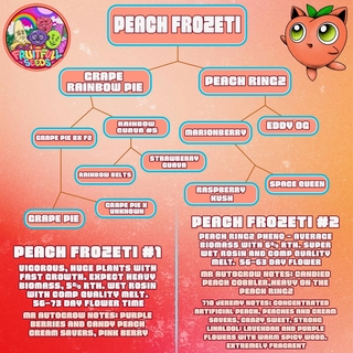 Peach Frozeti lineage and genetics diagram